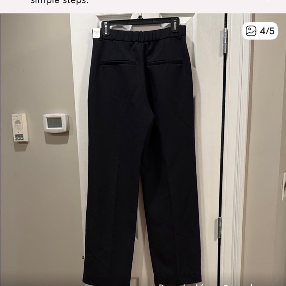 Abercrombie & Fitch Black Straight-Leg Dress Pants - Picture 2 of 10